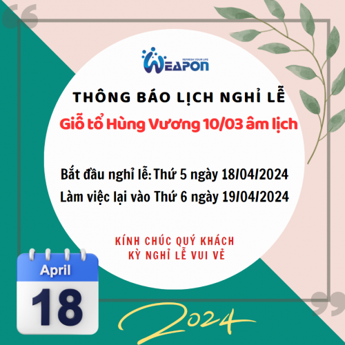 THÔNG BÁO LỊCH NGHỈ LỄ GIỖ TỔ HÙNG VƯƠNG 10/03 ÂM LỊCH