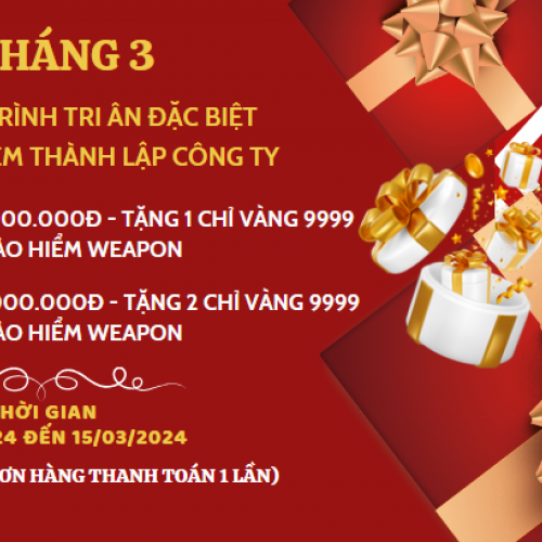 ƯU ĐÃI ĐẶC BIỆT NHÂN KỶ NIỆM THÀNH LẬP CÔNG TY