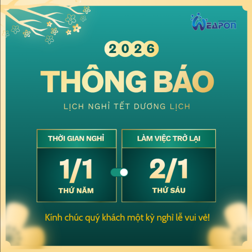 THÔNG BÁO LỊCH NGHỈ TẾT DƯƠNG LỊCH 2026